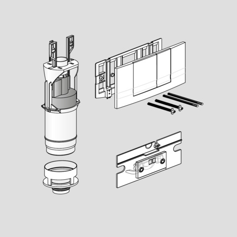 FRIATEC FRIABLOC - modernizační repasovací set (rámeček + vypouštěcí ventil + deska F102, bílá)